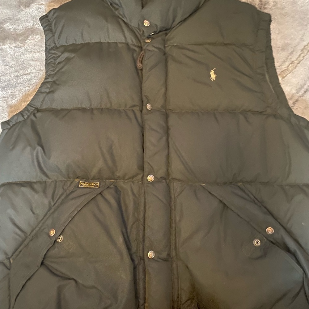 Men Ralph Lauren puff vest army green